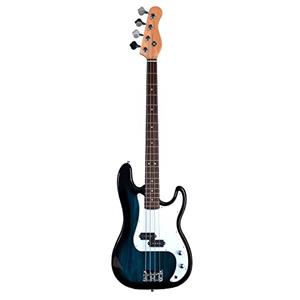 Dircetly Cheap Full Size 4 String BLUE Precision P Electric Bass Guitar with Gig Bag and Accessories
